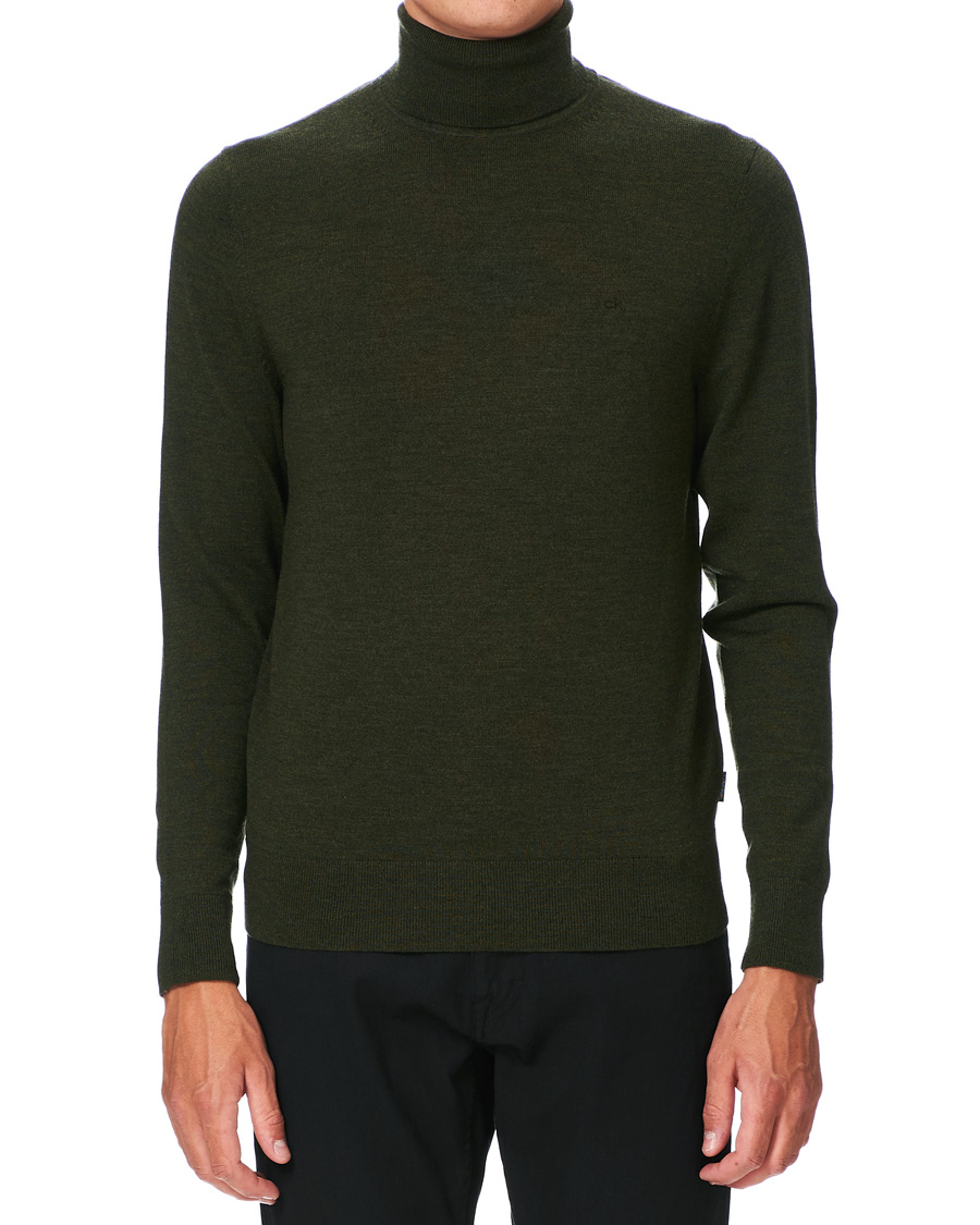 Herre | Gensere | Calvin Klein | Superior Wool Rollneck Dark Olive