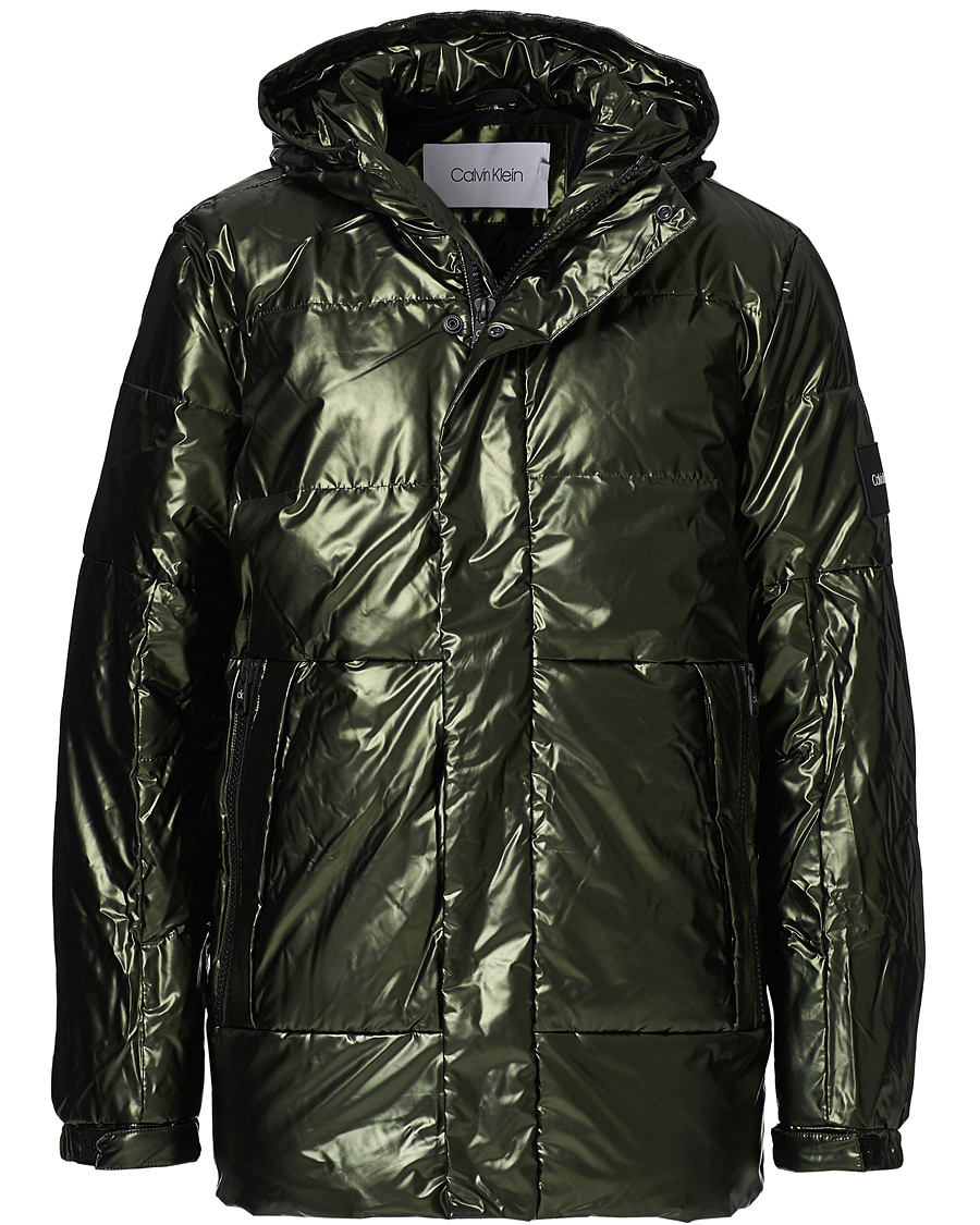 Herre | Jakker | Calvin Klein | Oily Metallic Parka Dark Olive