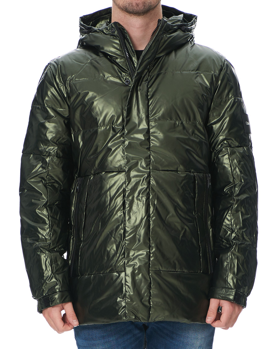 Herre | Jakker | Calvin Klein | Oily Metallic Parka Dark Olive