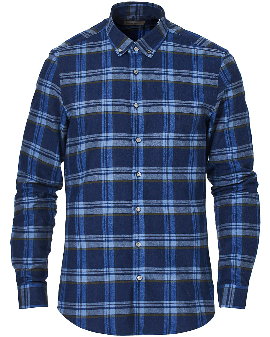 Herre | Skjorter | Calvin Klein | Slim Fit Soft Touch Check Shirt Blue