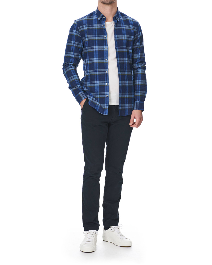 Herre | Skjorter | Calvin Klein | Slim Fit Soft Touch Check Shirt Blue