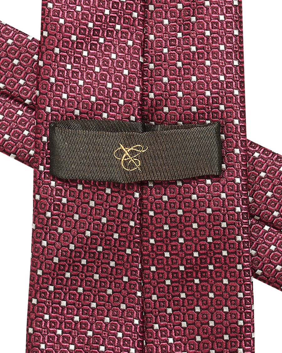 Herre | Canali Silk Dotted 8 cm Tie Bordeaux | Canali | Silk Dotted 8 cm Tie Bordeaux