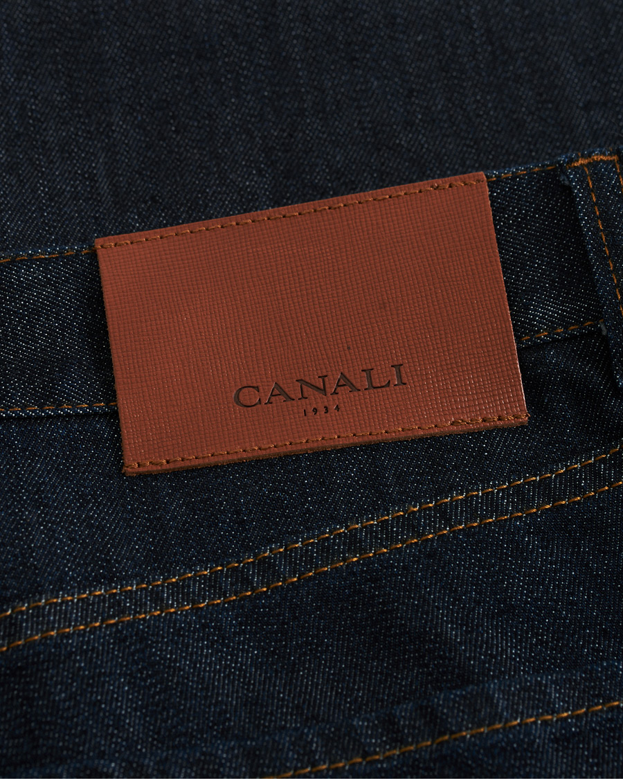 Herre | Jeans | Canali | Slim Fit Stretch Jeans Dark Rinse