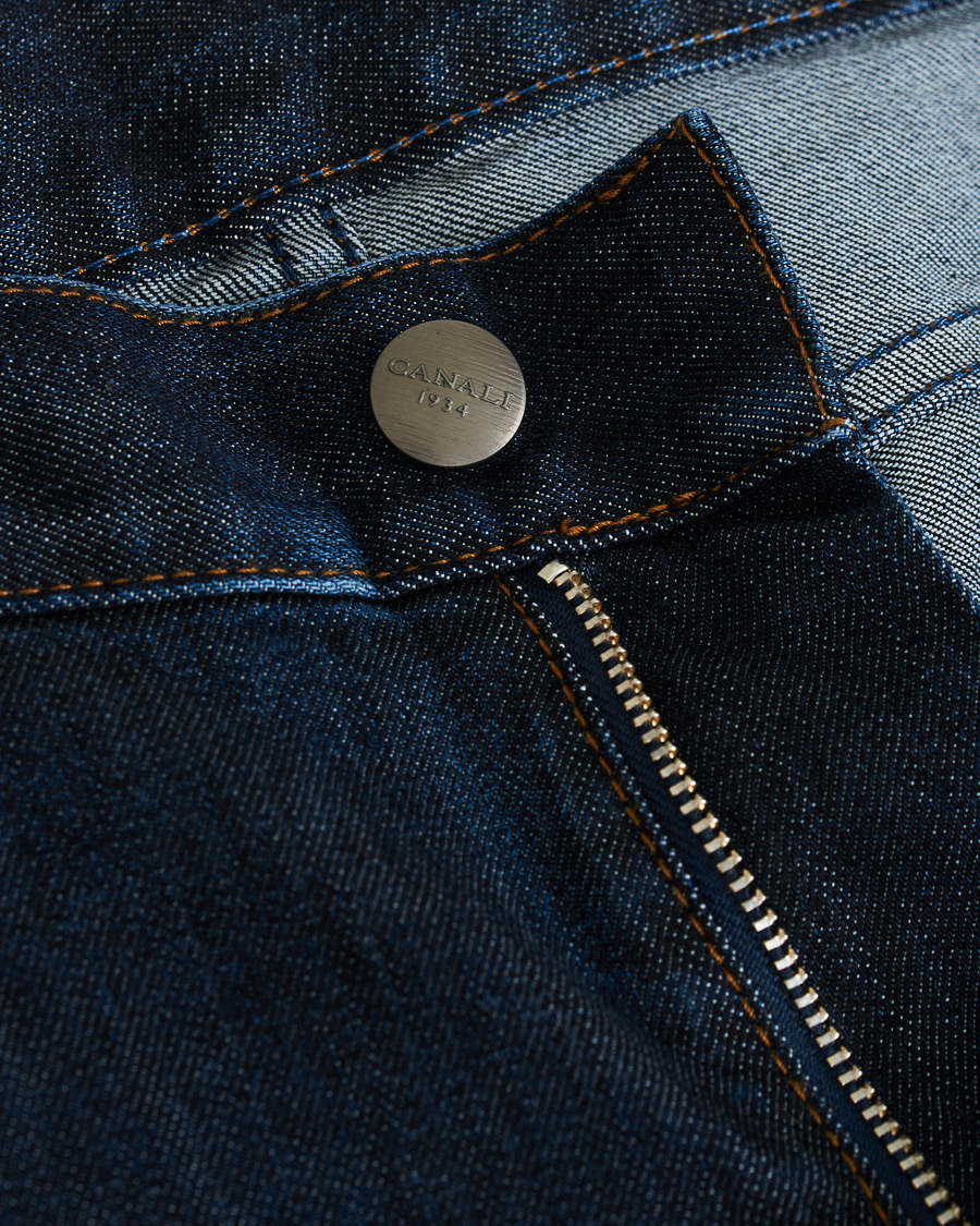 Herre | Jeans | Canali | Slim Fit Stretch Jeans Dark Blue Wash 46