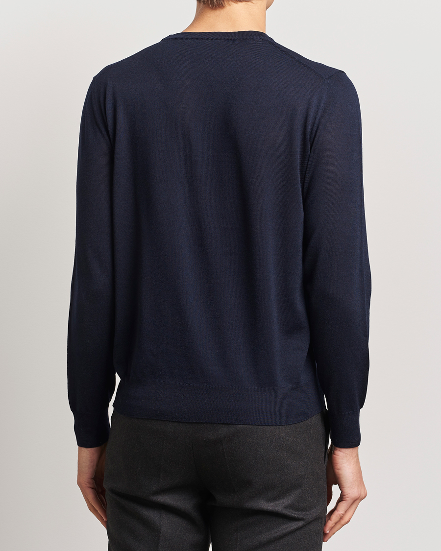 Herre | Gensere | Canali | Merino Wool Crew Neck Navy
