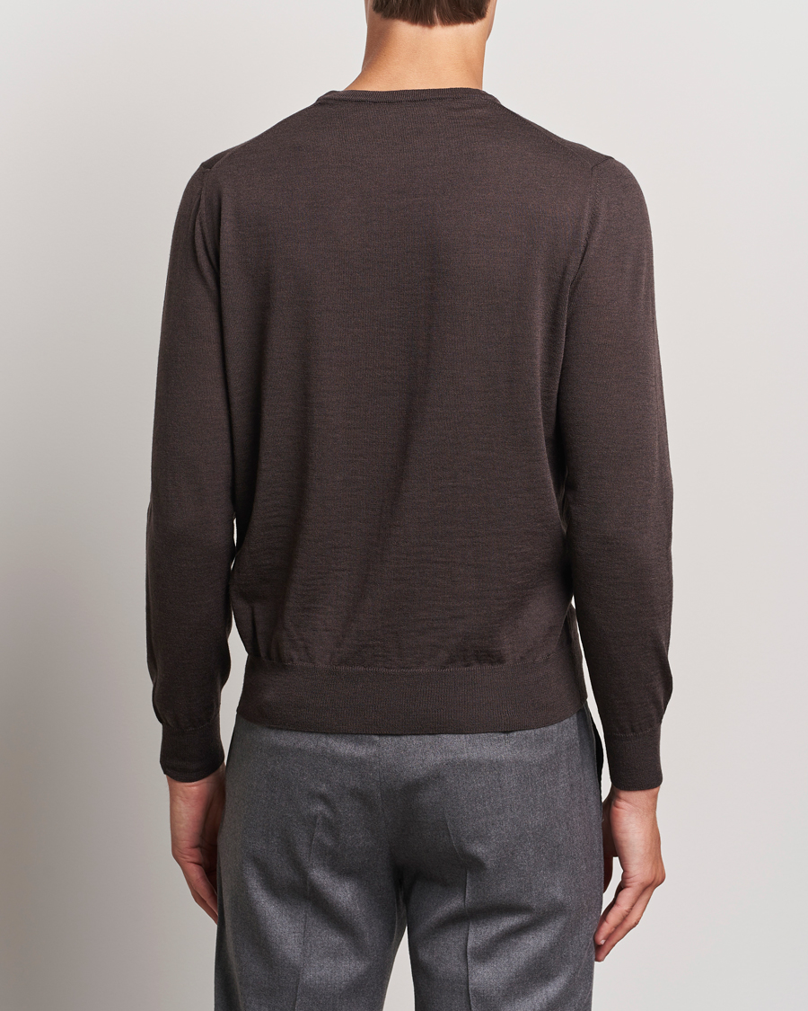Herre | Gensere | Canali | Merino Wool Crew Neck Brown