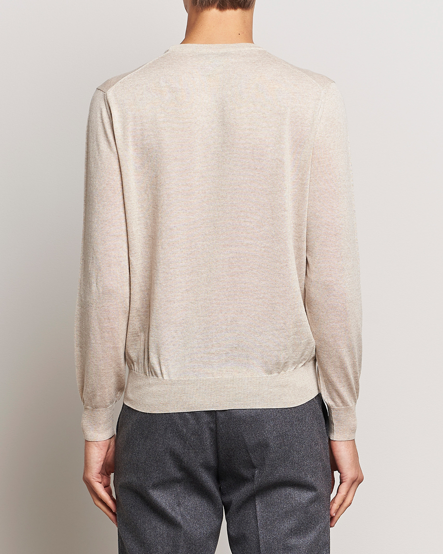 Herre | Gensere | Canali | Merino Wool Crew Neck Light Beige