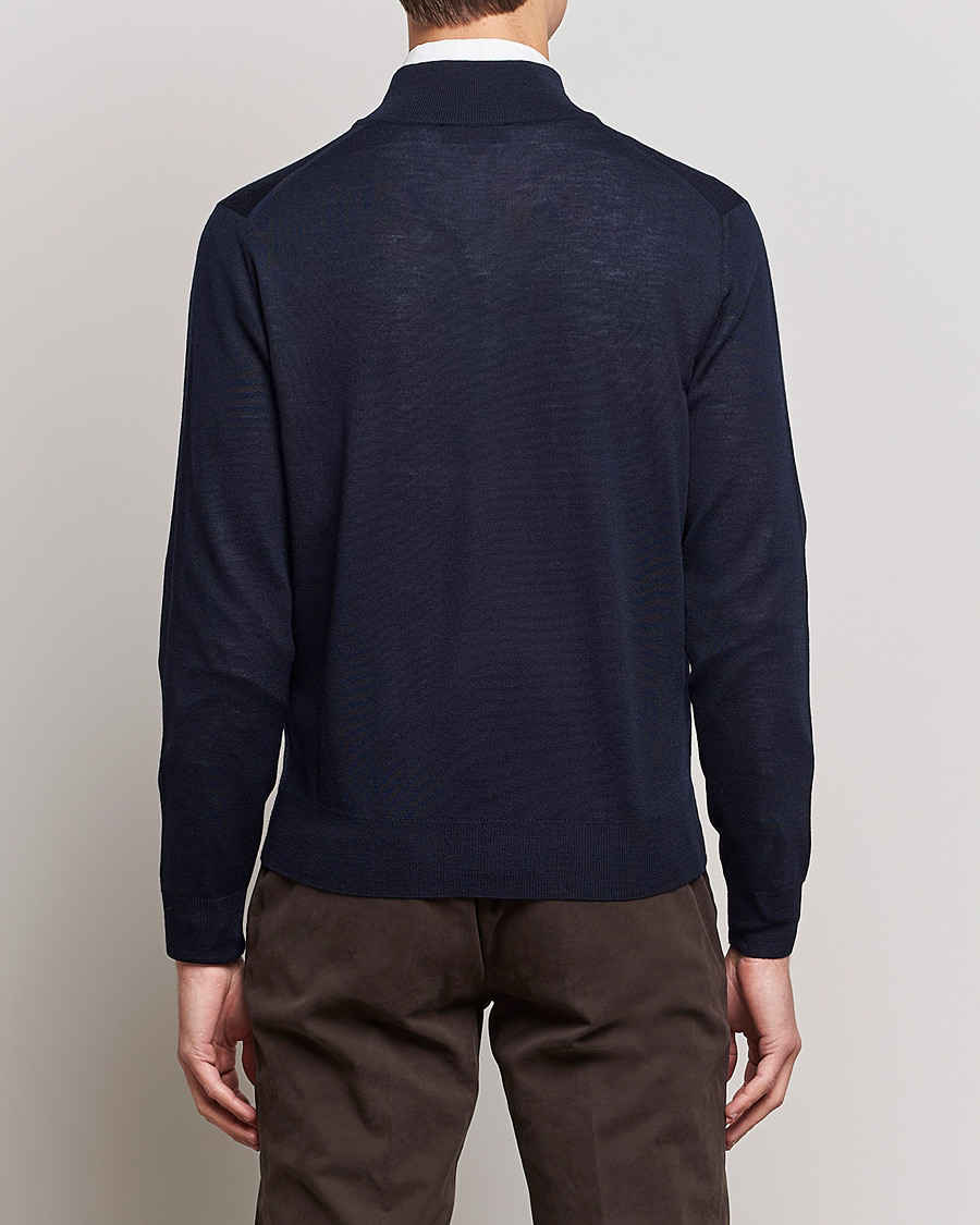 Herre | Gensere | Canali | Merino Wool Full Zip Navy