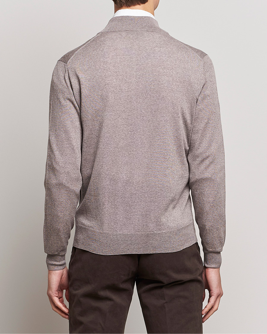 Herre | Gensere | Canali | Merino Wool Full Zip Beige