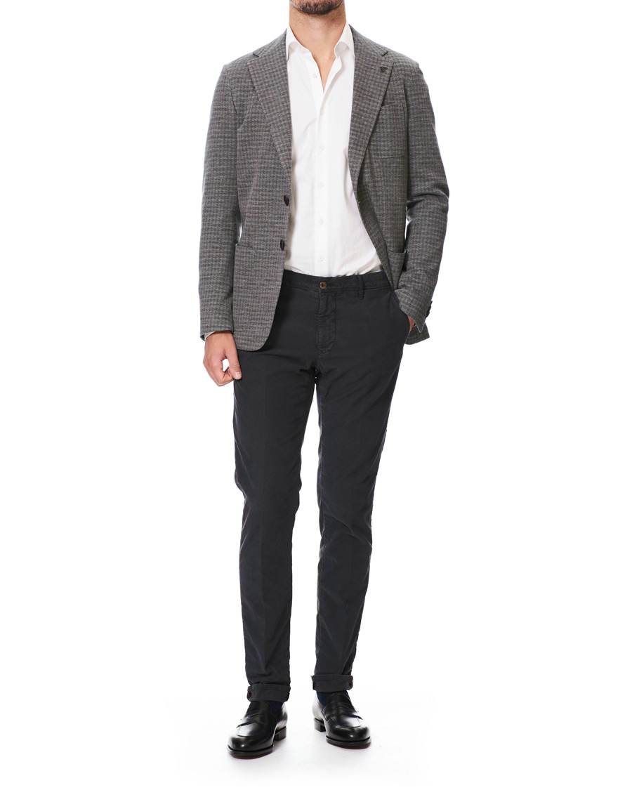 Herre | Dressjakker | Canali | Wool Blend Jersey Blazer Light Grey