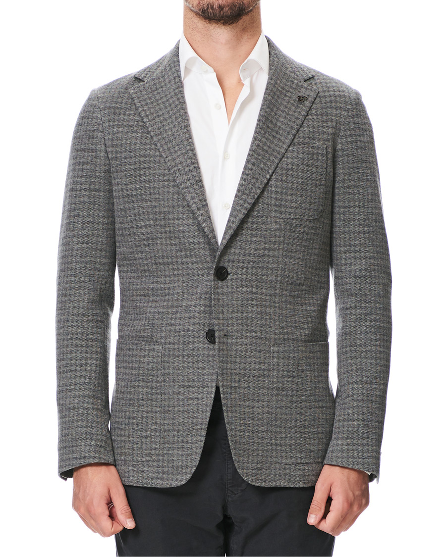 Herre | Dressjakker | Canali | Wool Blend Jersey Blazer Light Grey