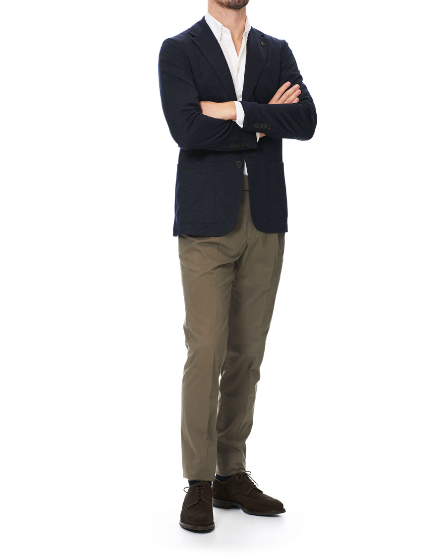 Herre | Dressjakker | Canali | Wool Jersey Blazer Dark Blue