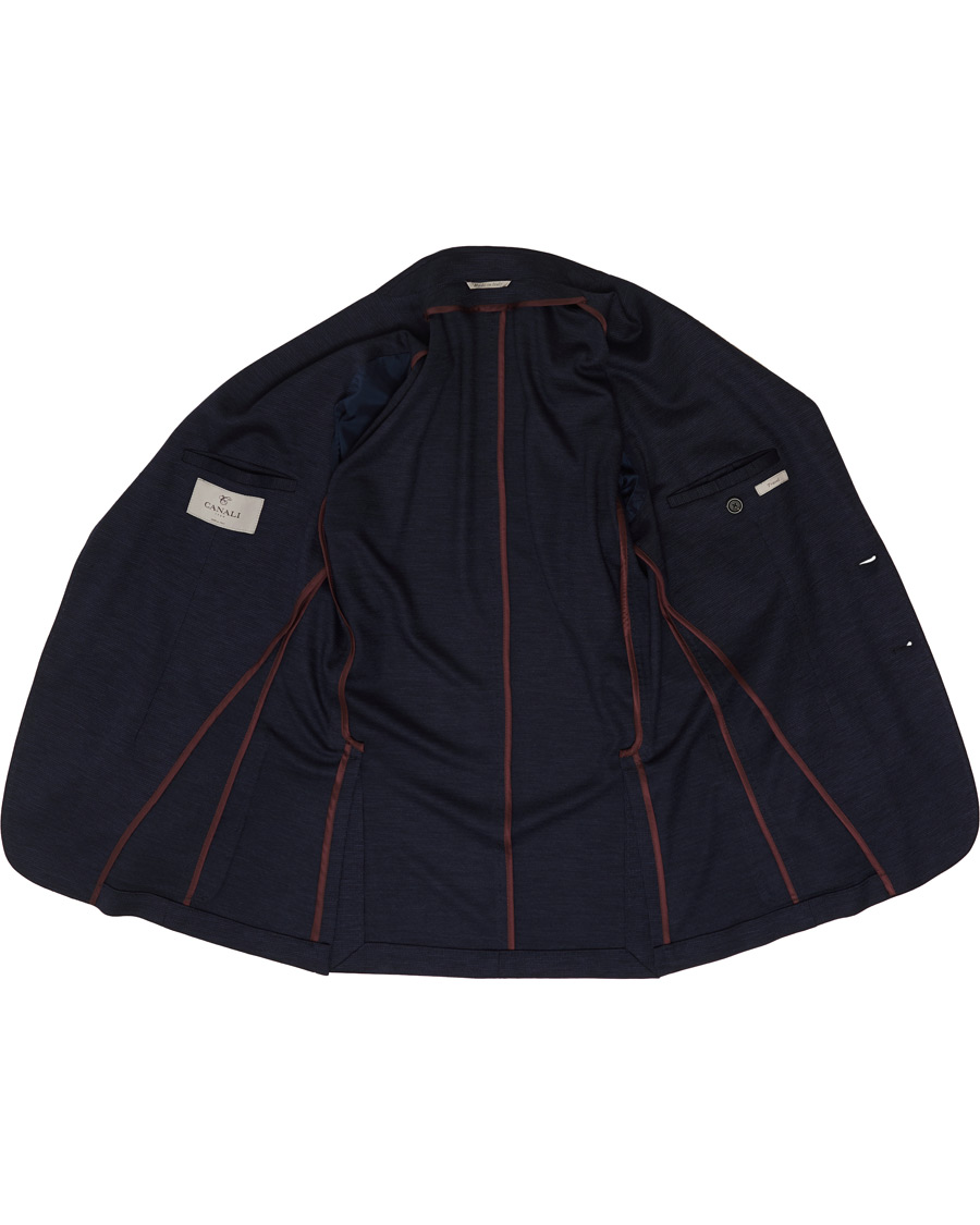 Herre | Dressjakker | Canali | Wool Jersey Blazer Dark Blue