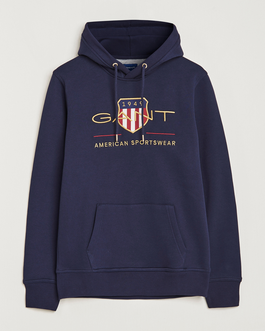 Herre | Gensere | GANT | Archive Shield Hoodie Evening Blue