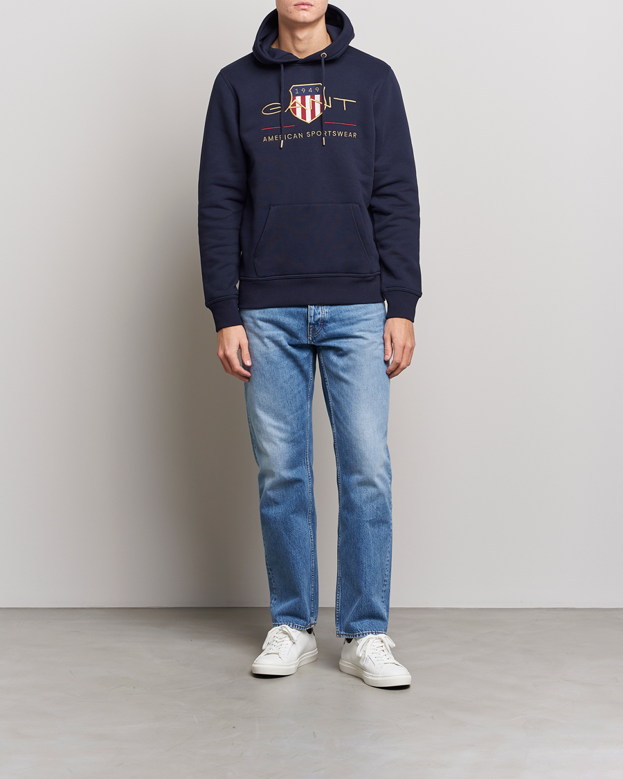 Herre | Gensere | GANT | Archive Shield Hoodie Evening Blue