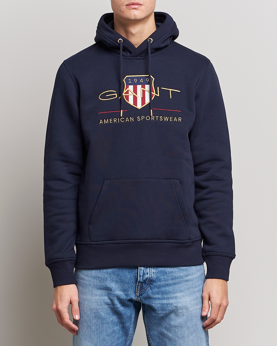 Herre | Gensere | GANT | Archive Shield Hoodie Evening Blue