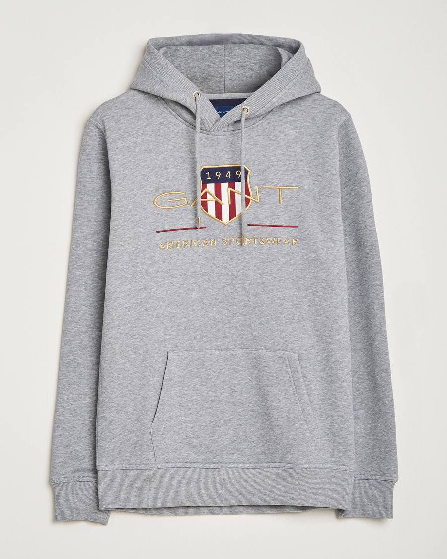 Herre | Gensere | GANT | Archive Shield Hoodie Grey Melange