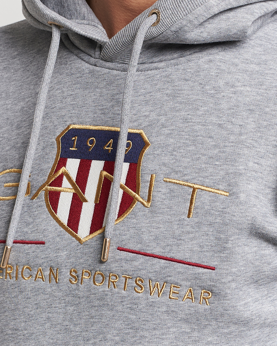 Herre | Gensere | GANT | Archive Shield Hoodie Grey Melange
