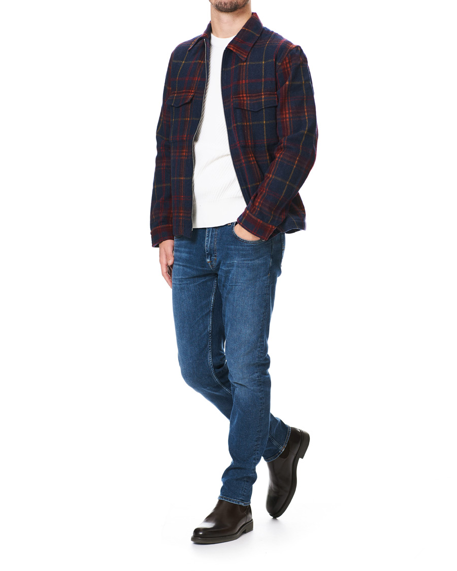 Herre | Skjorter | GANT | Wool Blend Check Zip Overshirt Multi
