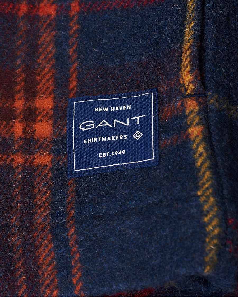 Herre | Skjorter | GANT | Wool Blend Check Zip Overshirt Multi