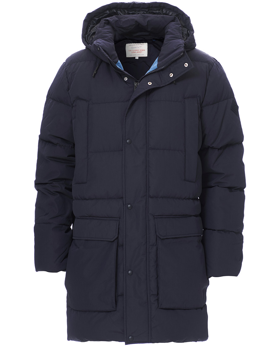 Herre | Jakker | GANT | The Long Alta Down Jacket Evening Blue