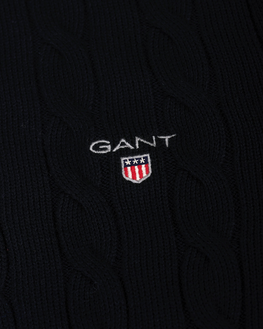 Herre | Gensere | GANT | Cotton Cable Turtleneck Evening Blue
