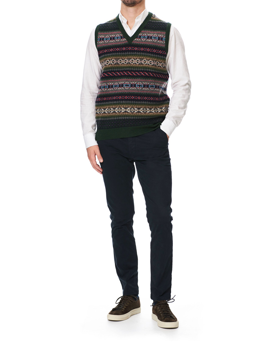 Herre | Gensere | Gant | Holiday Fairisle Slipover Tartan Green