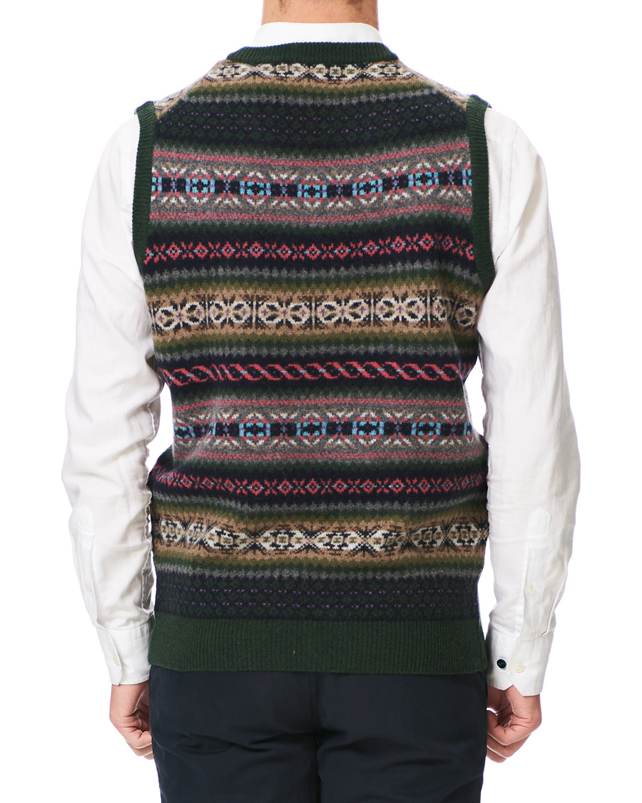 Herre | Gensere | Gant | Holiday Fairisle Slipover Tartan Green