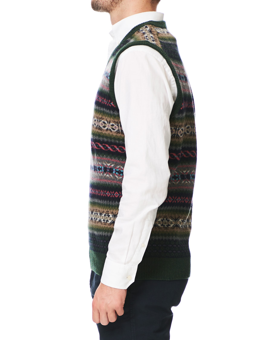 Herre | Gensere | GANT | Holiday Fairisle Slipover Tartan Green