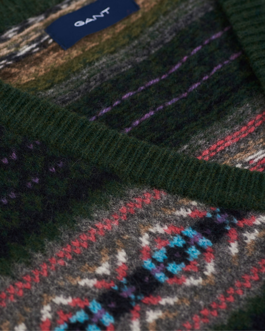 Herre | Gensere | Gant | Holiday Fairisle Slipover Tartan Green