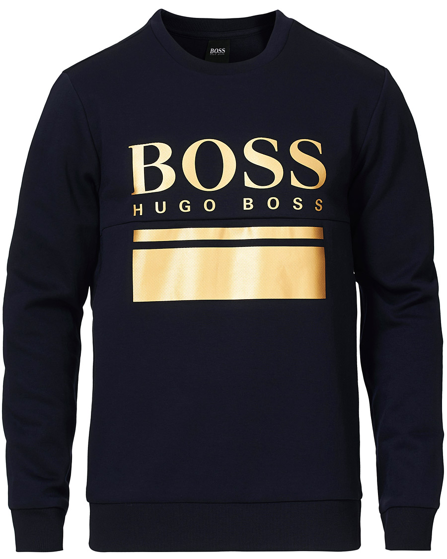 Herre | Gensere | BOSS GREEN | BOSS Athleisure Salbo Crew Neck Sweater Navy/Gold