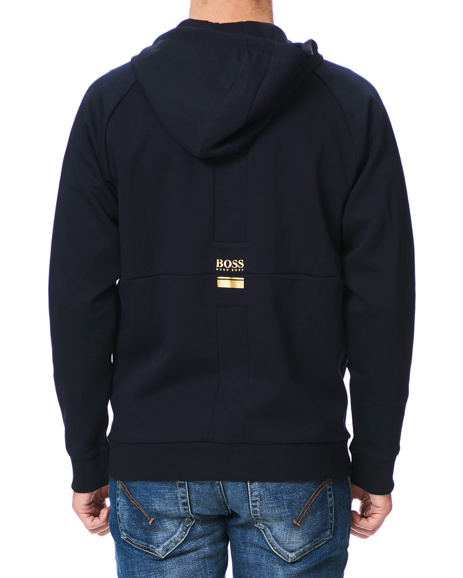 Herre | Gensere | BOSS GREEN | BOSS Athleisure Saggy Full Zip Hoodie Navy/Gold