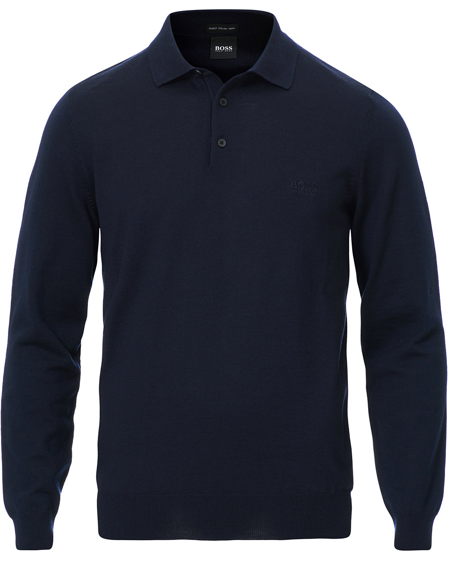 Herre | Gensere | BOSS BLACK | BOSS Bono Knitted Polo Dark Blue