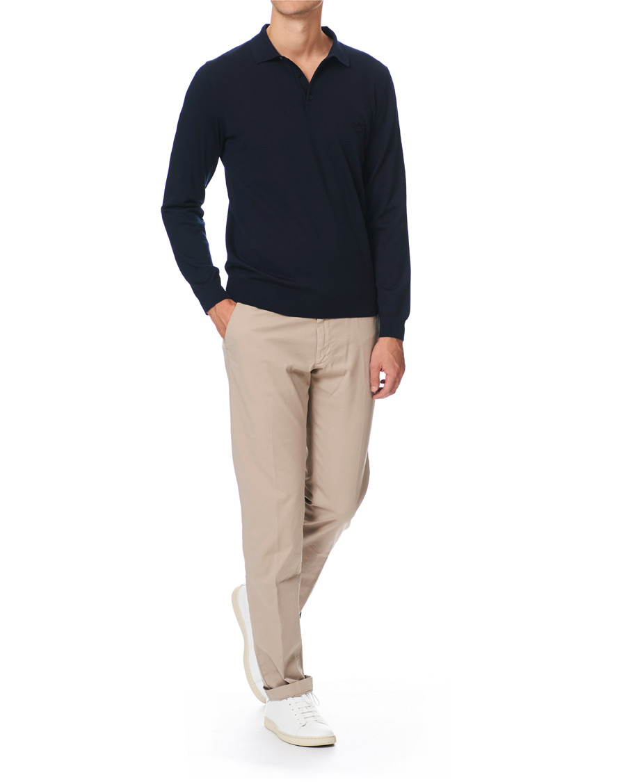 Herre | Gensere | BOSS BLACK | BOSS Bono Knitted Polo Dark Blue