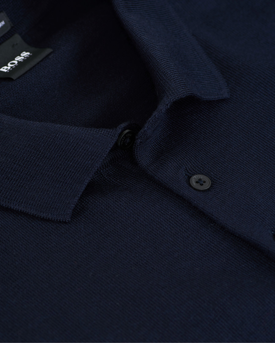 Herre | Gensere | BOSS BLACK | BOSS Bono Knitted Polo Dark Blue