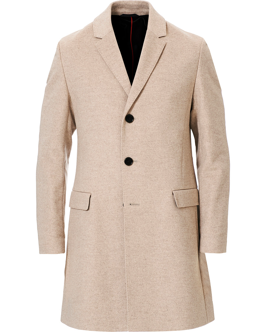 HUGO Migor Wool Coat Light Beige