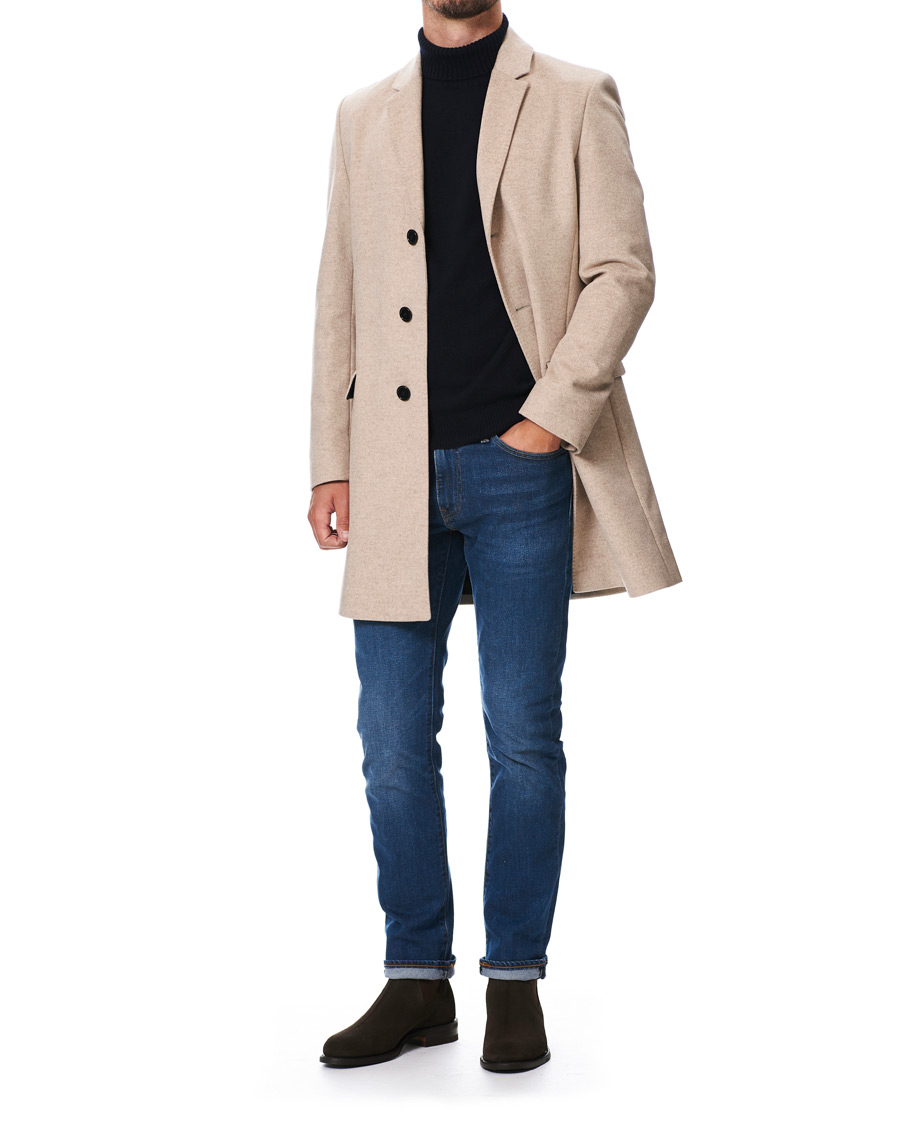 Herre | Jakker | HUGO | Migor Wool Coat Light Beige