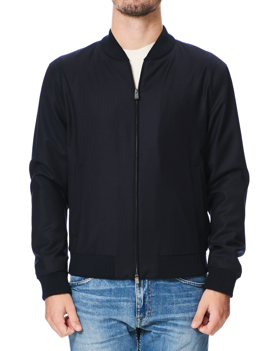 Herre | Jakker | BOSS BLACK | BOSS Nolwin Flannel Bomber Jacket Dark Blue