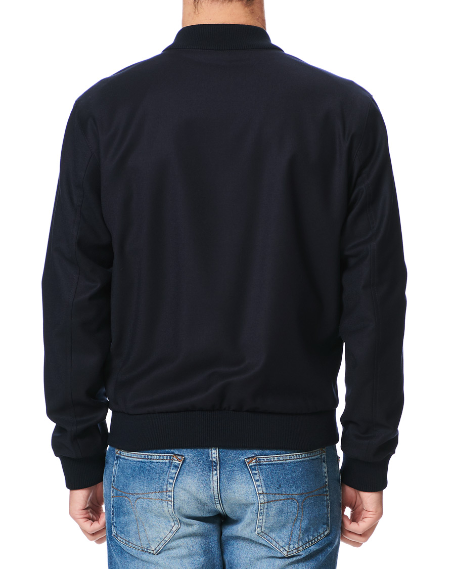 Herre | Jakker | BOSS BLACK | BOSS Nolwin Flannel Bomber Jacket Dark Blue