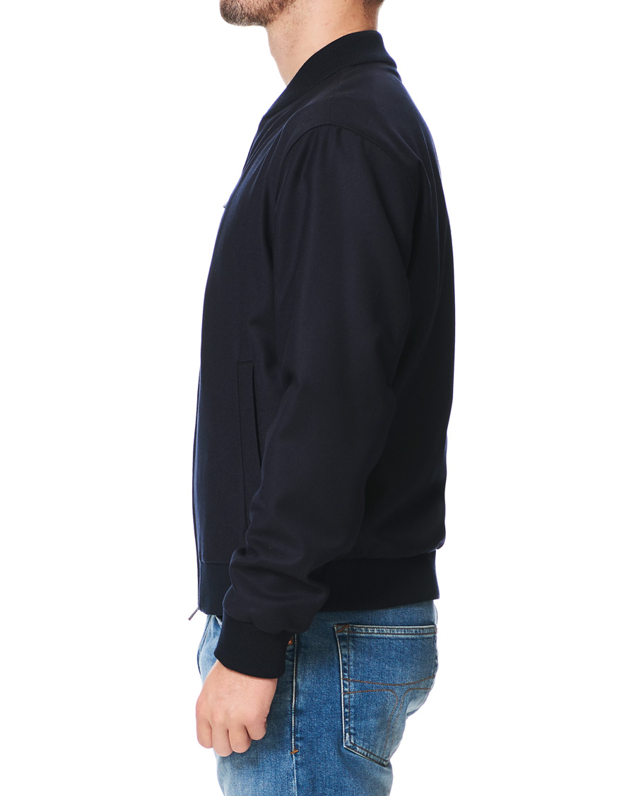Herre | Jakker | BOSS BLACK | BOSS Nolwin Flannel Bomber Jacket Dark Blue