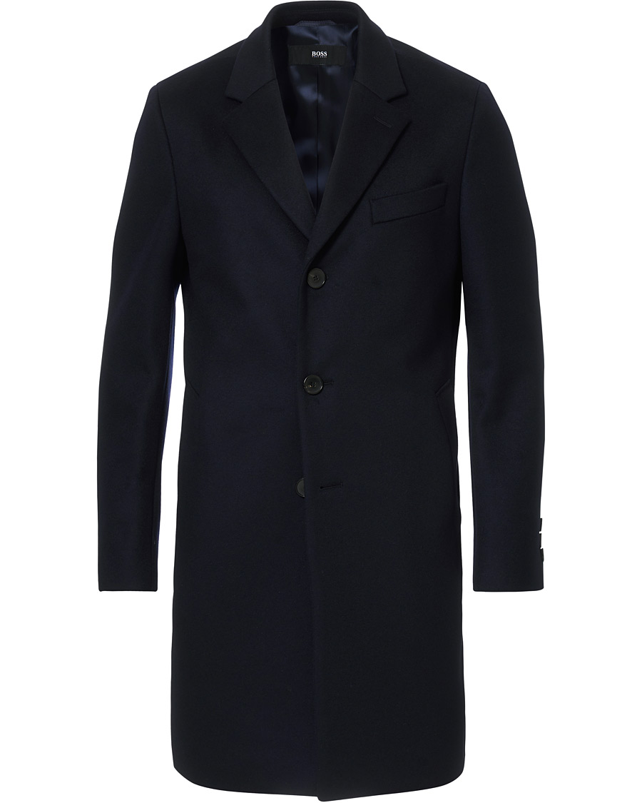 Herre | Jakker | BOSS BLACK | BOSS Nye Wool/Cashmere Coat Dark Blue