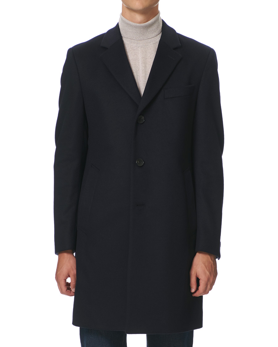Herre | Jakker | BOSS BLACK | BOSS Nye Wool/Cashmere Coat Dark Blue