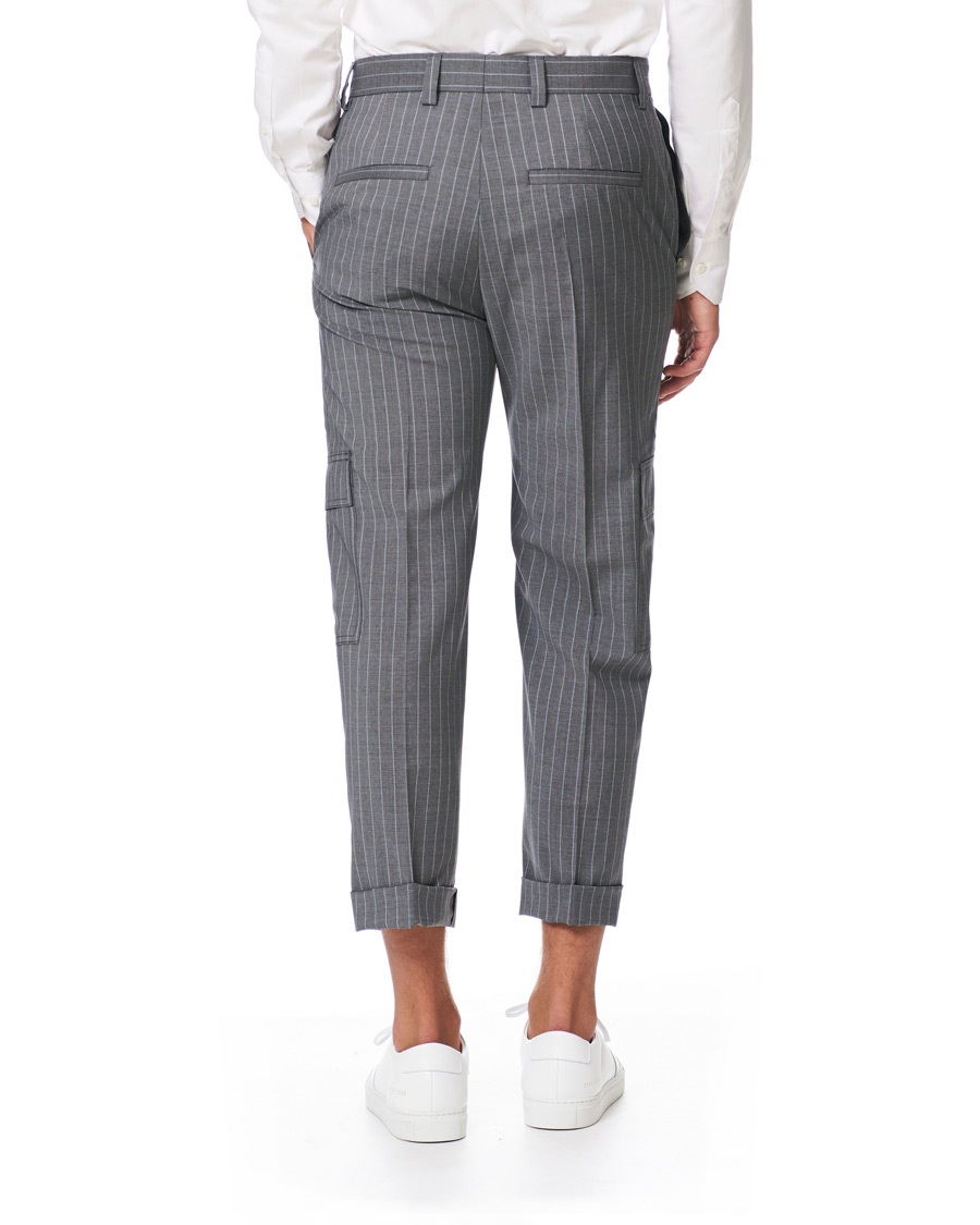 Herre | Bukser | HUGO | Falko Striped Turn Up Cargo Pants Silver
