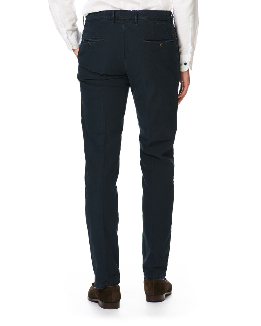 Herre | Bukser | Incotex | Regular Fit Garment Dyed Washed Slacks Navy