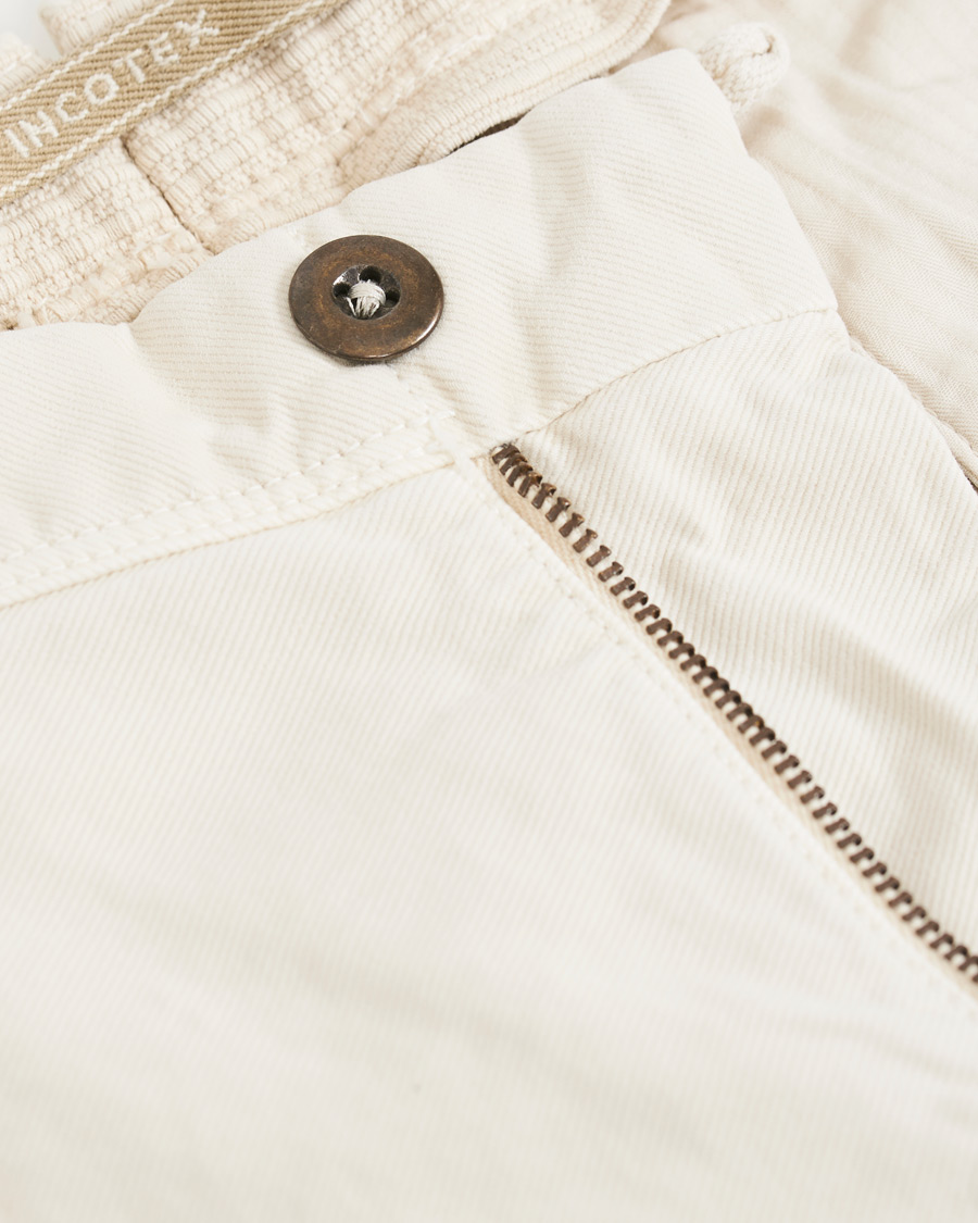 Herre | Bukser | Incotex | Slim Fit Garment Dyed Washed Slacks Off White