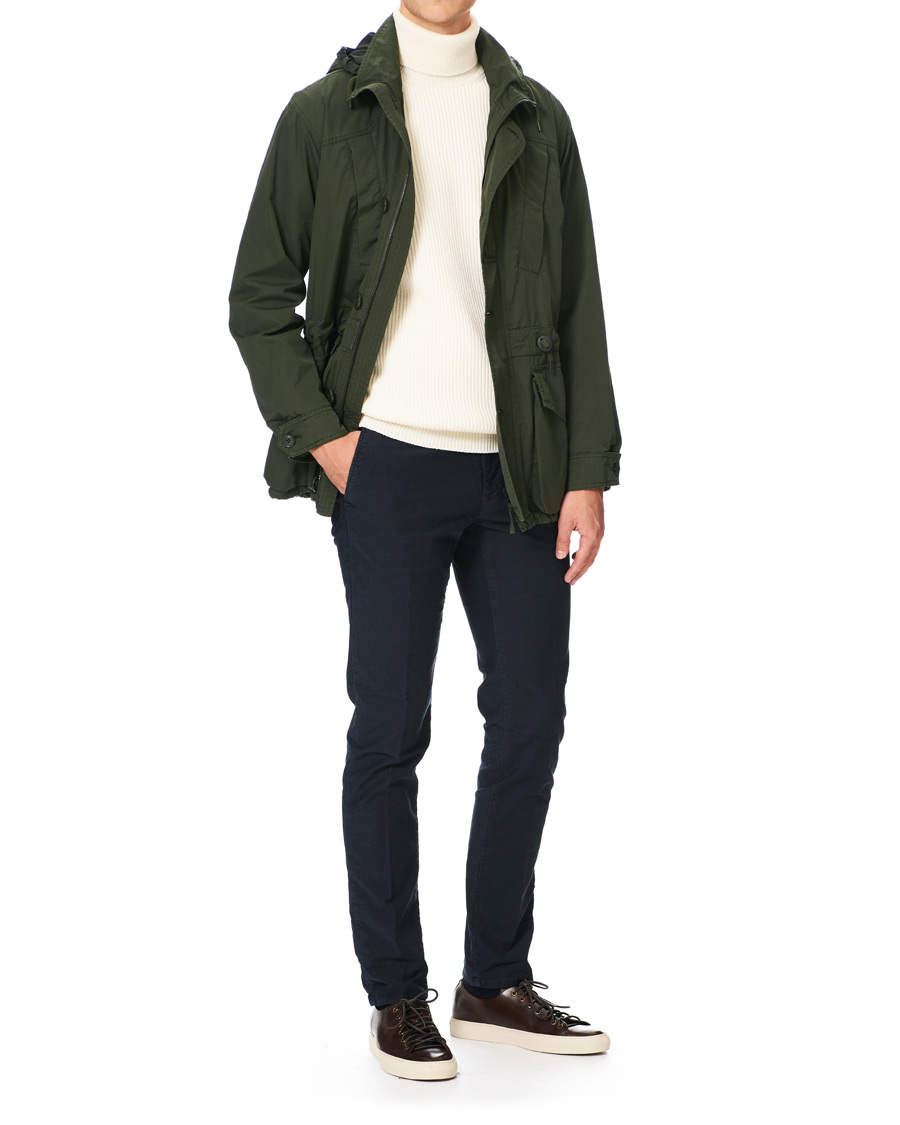 Herre | Bukser | Incotex | Slim Fit Garment Dyed Washed Slacks Navy