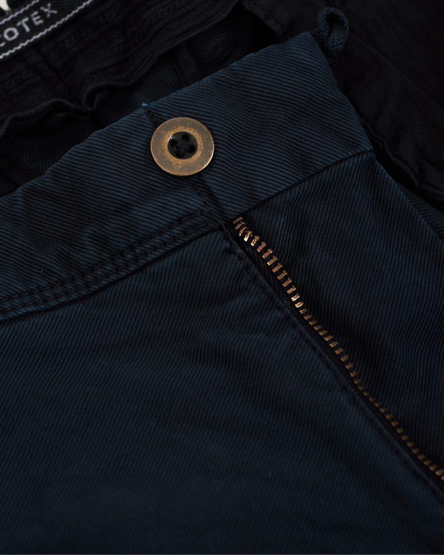 Herre | Bukser | Incotex | Slim Fit Garment Dyed Washed Slacks Navy