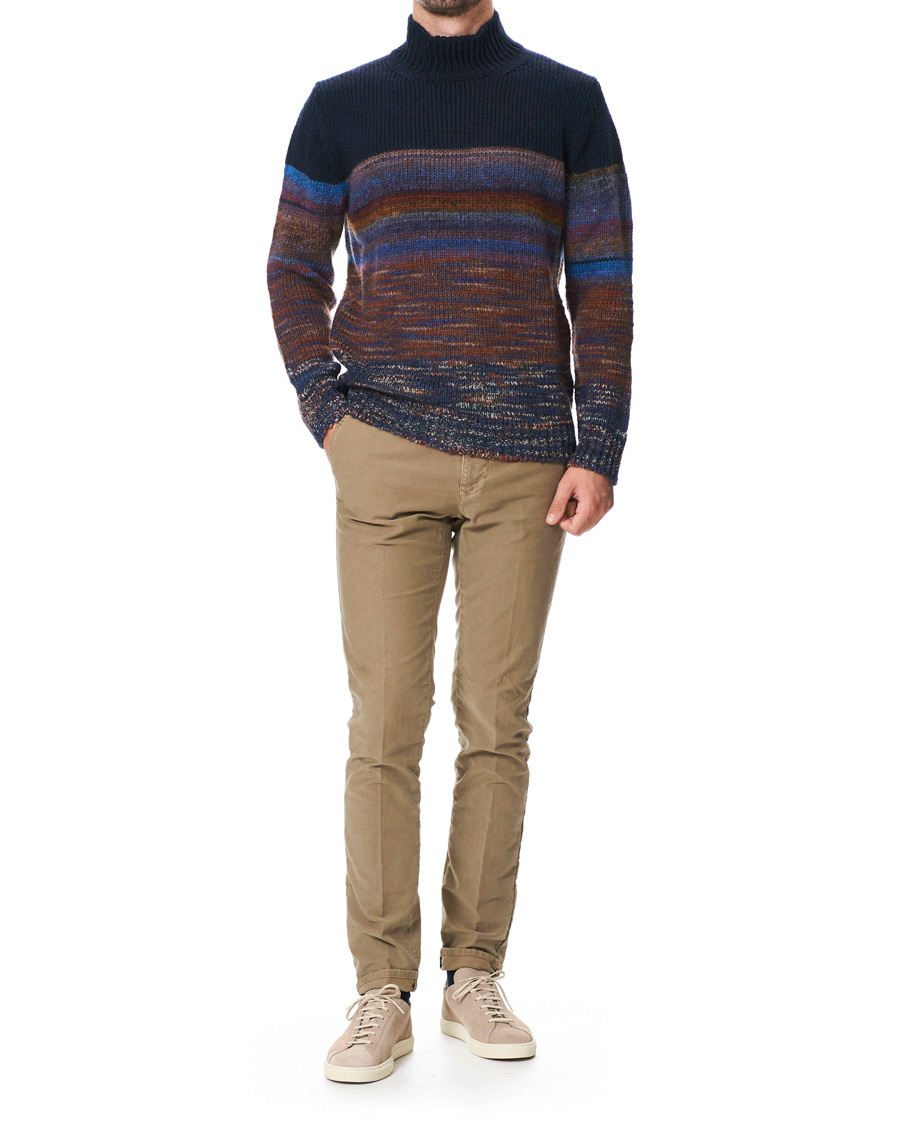 Herre | Bukser | Incotex | Slim Fit Garment Dyed Washed Slacks Beige