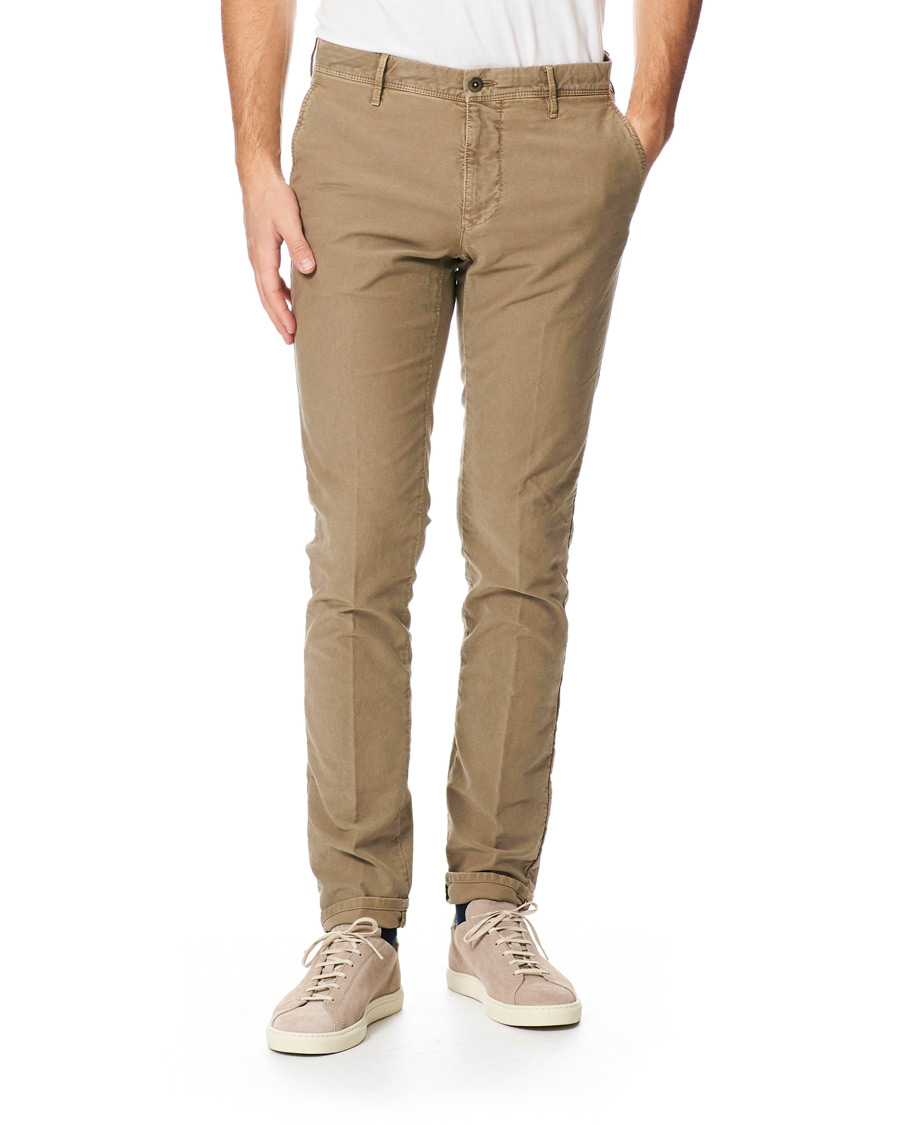 Herre | | Incotex | Slim Fit Garment Dyed Washed Slacks Beige