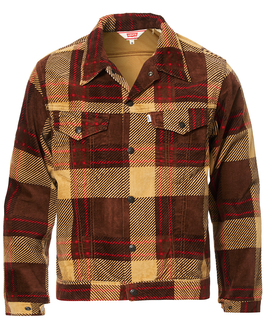 Herre | Jakker | Levi's Vintage Clothing | Plaid Corduroy Trucket Jacket Oxblood Plaid Purple